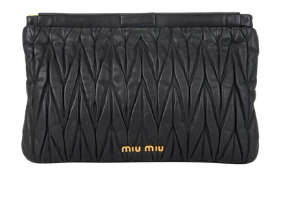 Matelasse Logo Clutch, front view